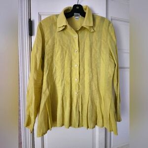 Ann Gerling Size  Womens Yellow 100%Linen  Button Up Blazer
